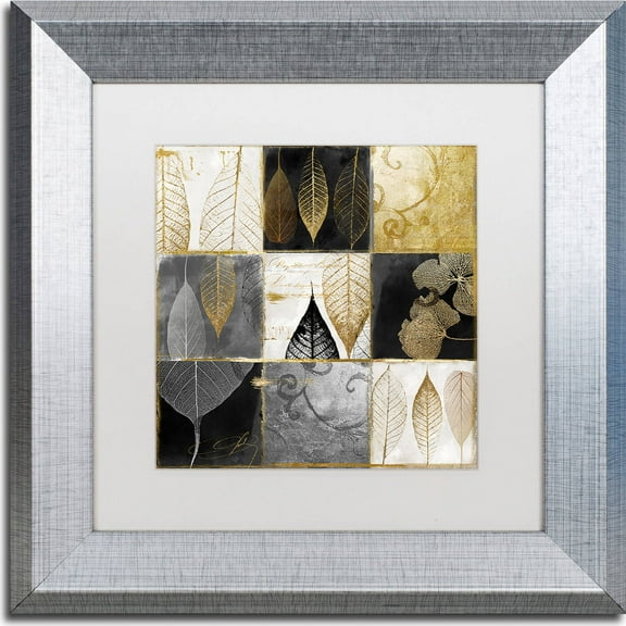 Trademark Fine Art "Fallen Gold III" Canvas Art by Color Bakery, White Matte, Silver Frame