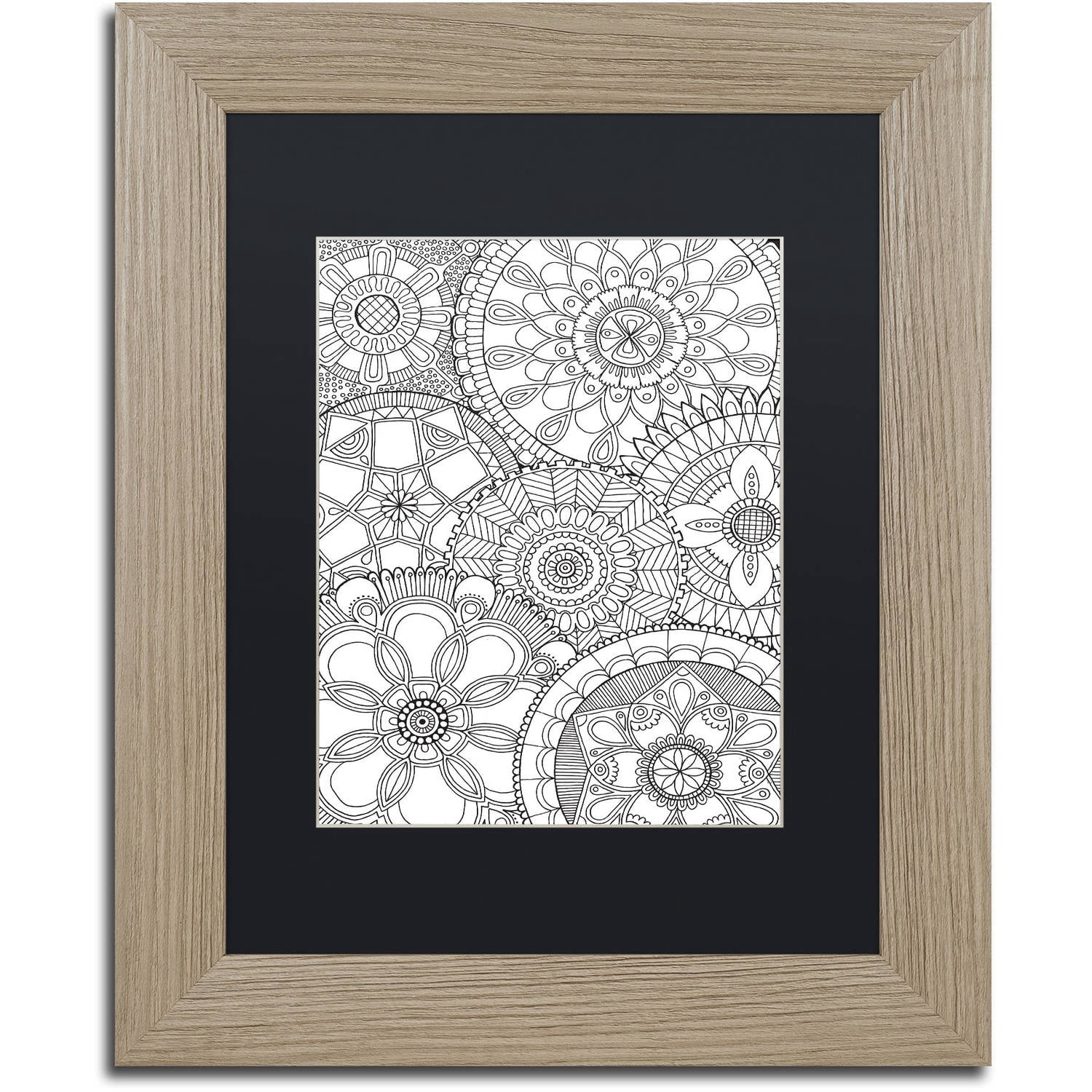 Trademark Fine Art "Family Mandalas" Canvas Art by Hello Angel, Black Matte, Birch Frame