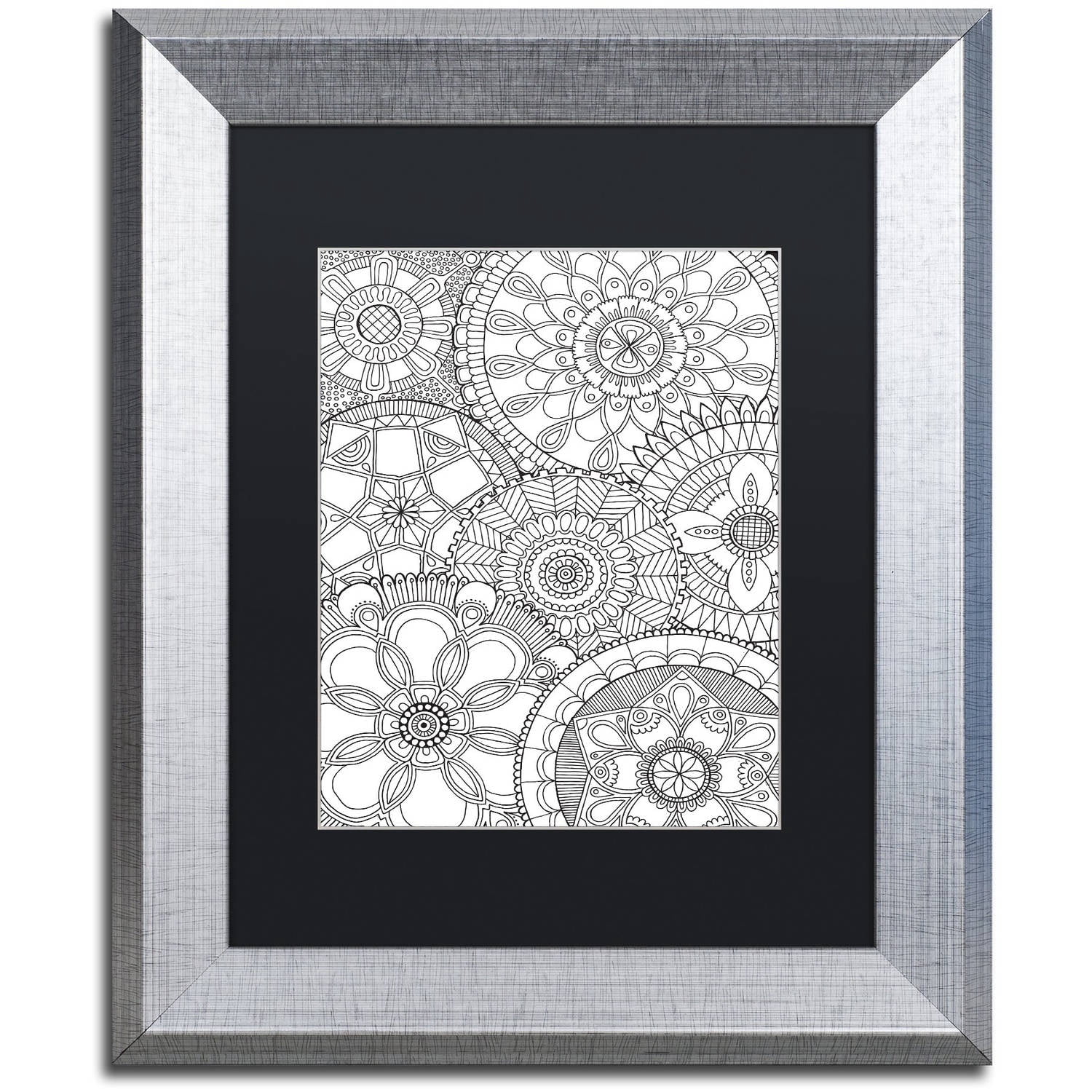 Trademark Fine Art "Family Mandalas" Canvas Art by Hello Angel, Black Matte, Silver Frame