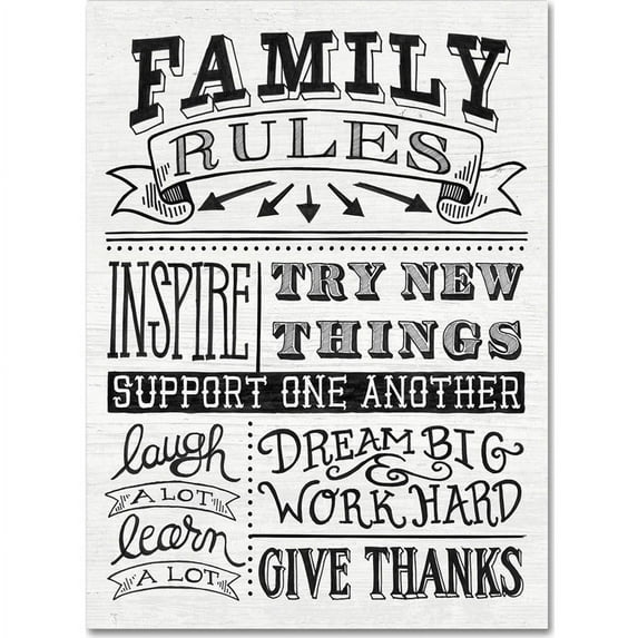 Trademark Fine Art "Family Rules II" Canvas Art by Mary Urban