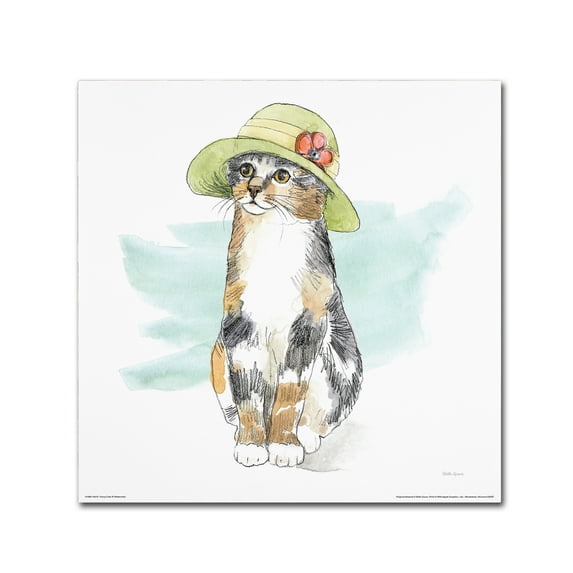 Trademark Fine Art 'Fancy Cats III Watercolor' Canvas Art by Beth Grove