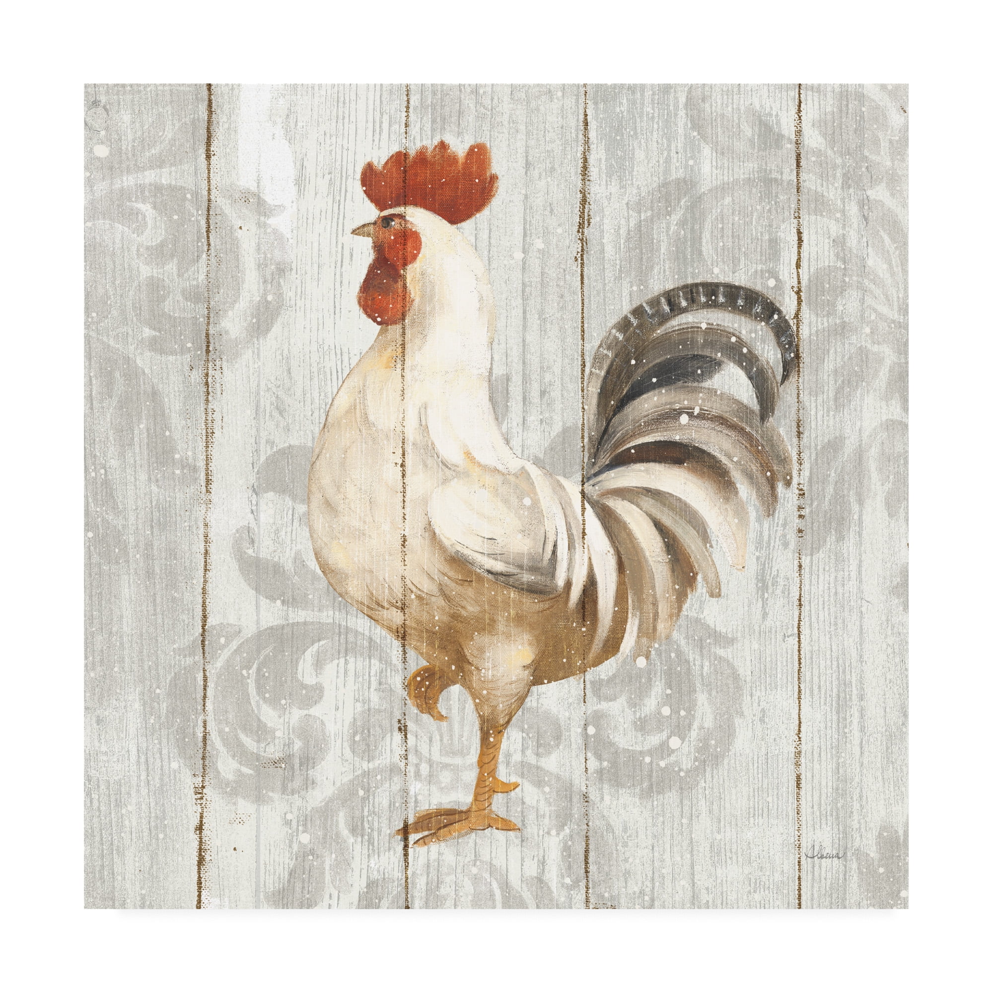 Trademark Fine Art 'Farm Friend Iv On Barn Board' Canvas Art by Albena Hristova