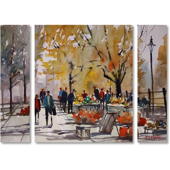 Trademark Fine Art "Farm Market Menasha" Canvas Art by Ryan Radke Three Panel Set