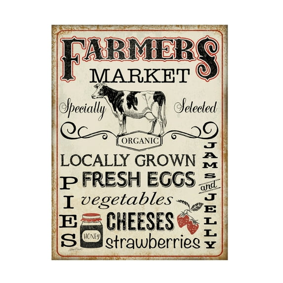 Trademark Fine Art Jean Plout Farmers Organic Market Canvas Wall Art - 24x32