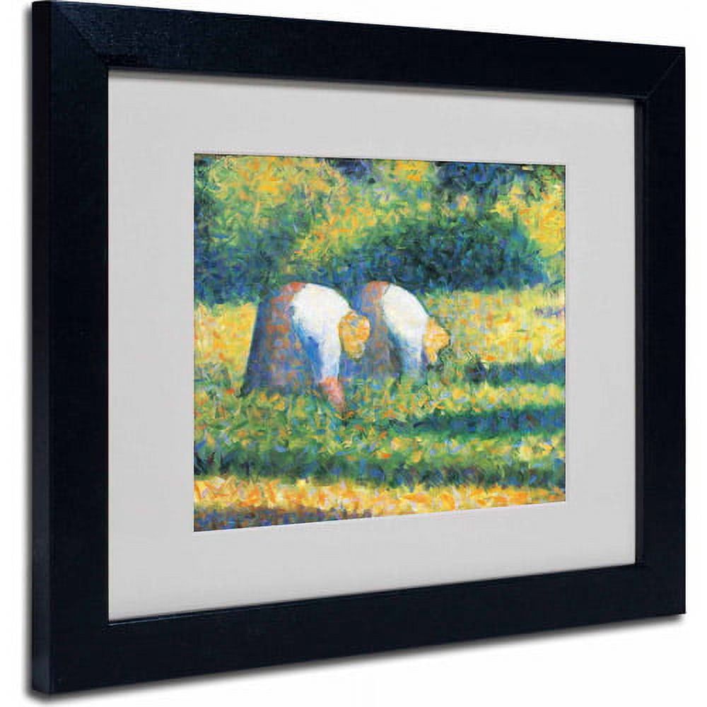 Trademark Fine Art "Farmers at Work 1882" Canvas Art by Georges Seurat, Black Frame