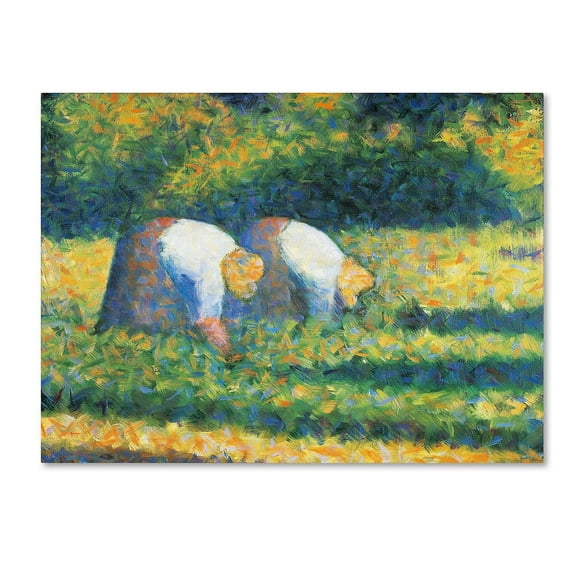 Trademark Fine Art "Farmers at Work 1882" Canvas Art by Georges Seurat