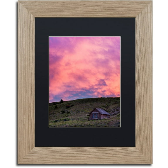 Trademark Fine Art "Farmhouse Glow" Canvas Art by Michael Blanchette Photography Black Matte, Birch Frame