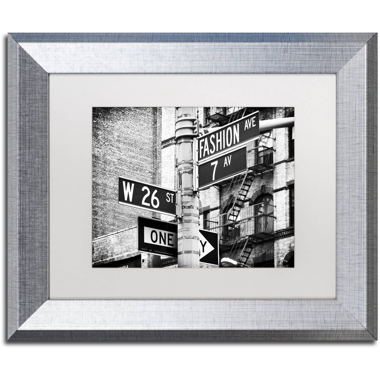 Trademark Fine Art "Fashion Avenue NYC" Canvas Art by Philippe Hugonnard, White Matte, Silver Frame