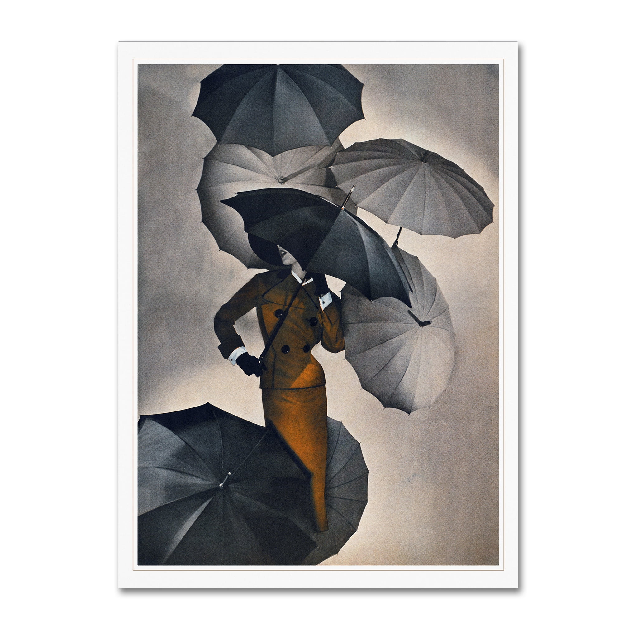 Vintage Lavoie Fashion Women with Umbrellas Canvas Art