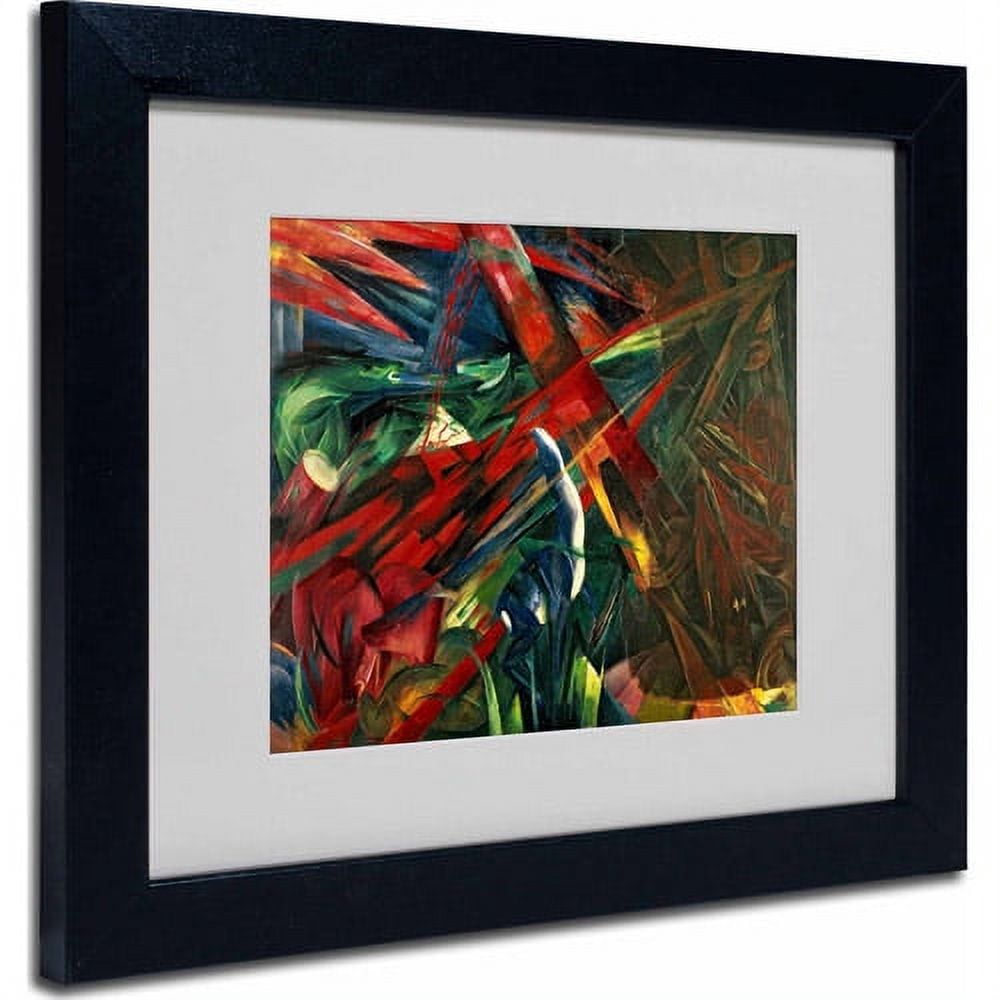 Franz Marc Abstract Animals Canvas Art with Black Frame
