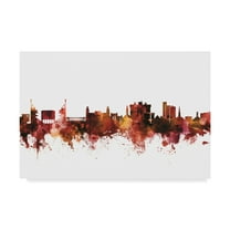 Trademark Fine Art 'Fayetteville Arkansas Skyline Red' Canvas Art by Michael Tompsett