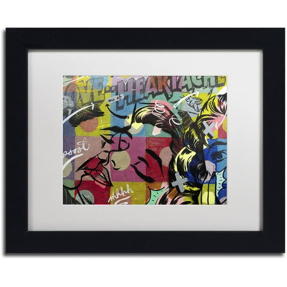 Trademark Fine Art "Fearless Heartache" Canvas Art by Dan Monteavaro White Matte, Black Frame