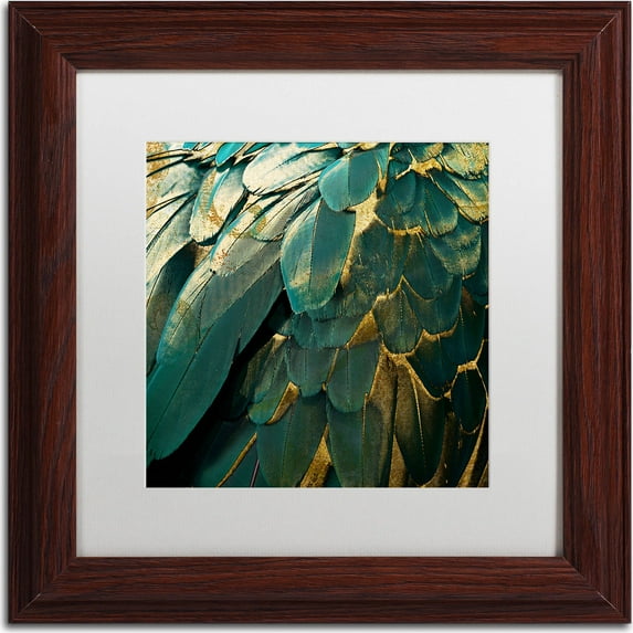 Trademark Fine Art "Feather Glitter" Canvas Art by Color Bakery, White Matte, Wood Frame