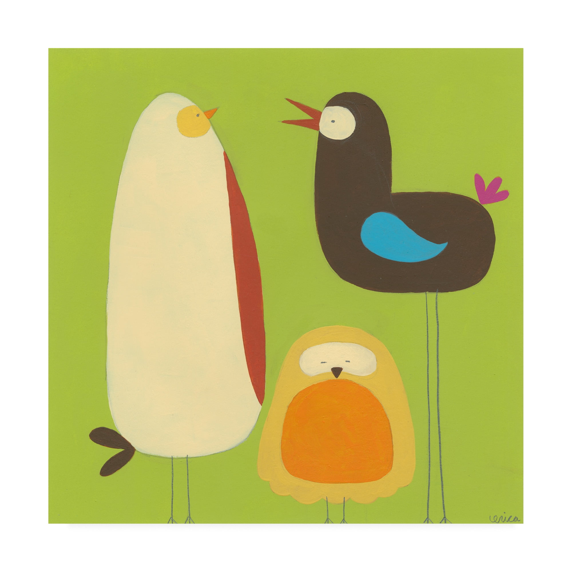 Trademark Fine Art 'Feathered Friends II' Canvas Art by June Erica Vess