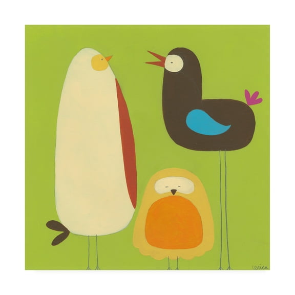 Trademark Fine Art 'Feathered Friends II' Canvas Art by June Erica Vess