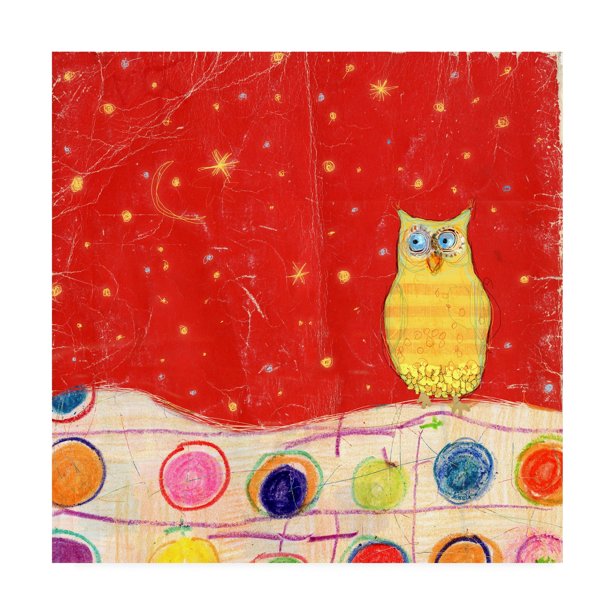 Trademark Fine Art 'Feathers, Dots And Stripes I Childrens Art' Canvas Art by Ingrid Blixt