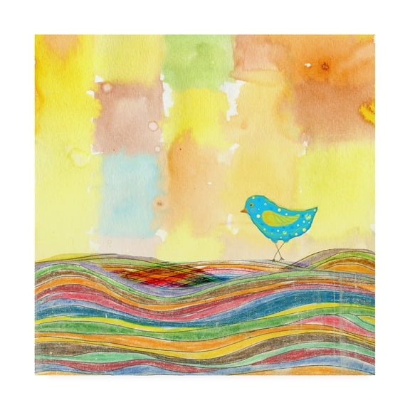 Trademark Fine Art 'Feathers, Dots And Stripes IX Childrens Art' Canvas Art by Ingrid Blixt