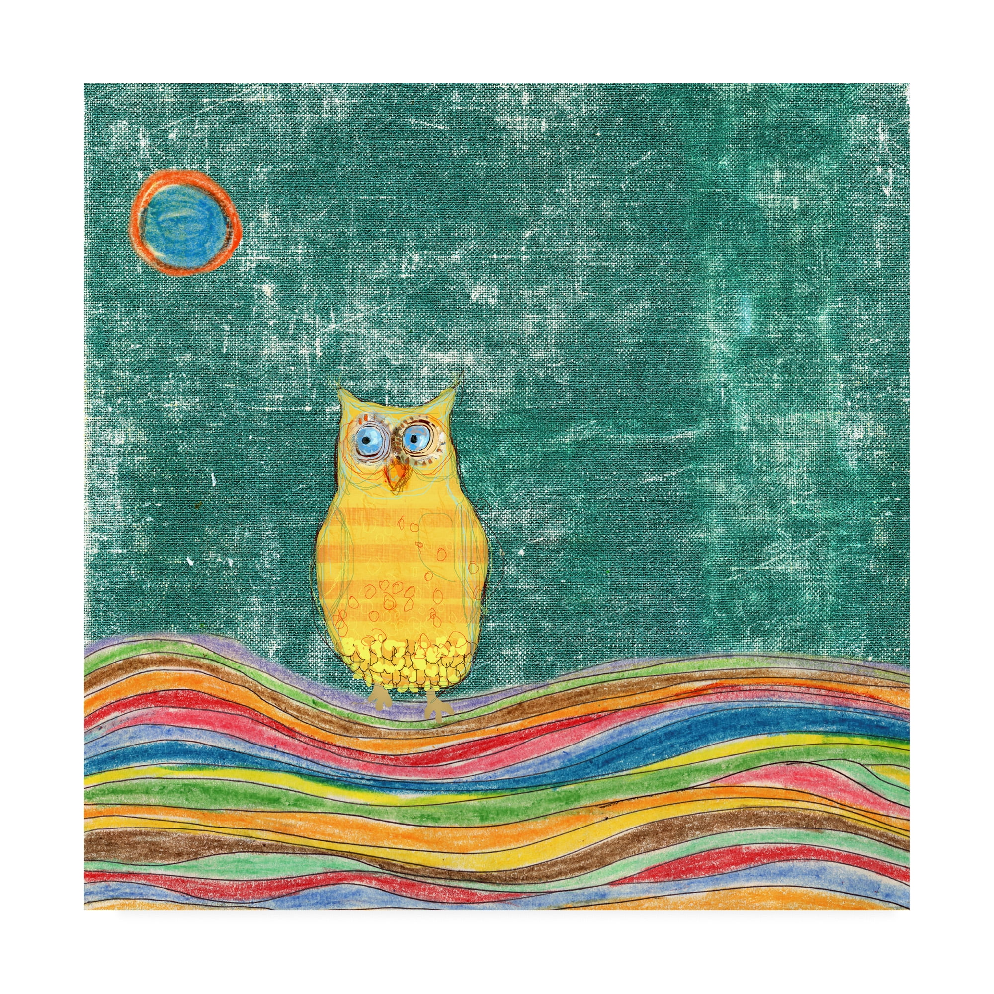 Trademark Fine Art 'Feathers, Dots And Stripes V Childrens Art' Canvas Art by Ingrid Blixt