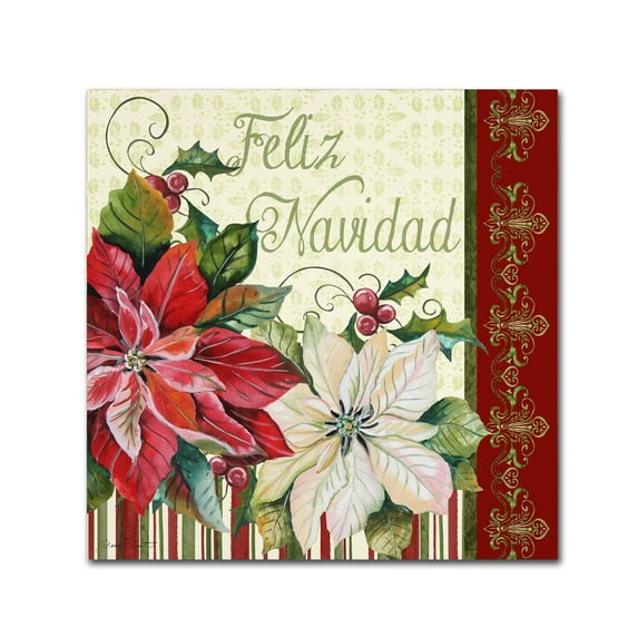 Trademark Fine Art 'Feliz Navidad' Canvas Art by Jean Plout
