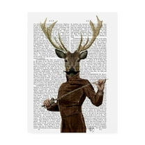 Trademark Fine Art 'Fencing Deer, Portrait' Canvas Art by Fab Funky