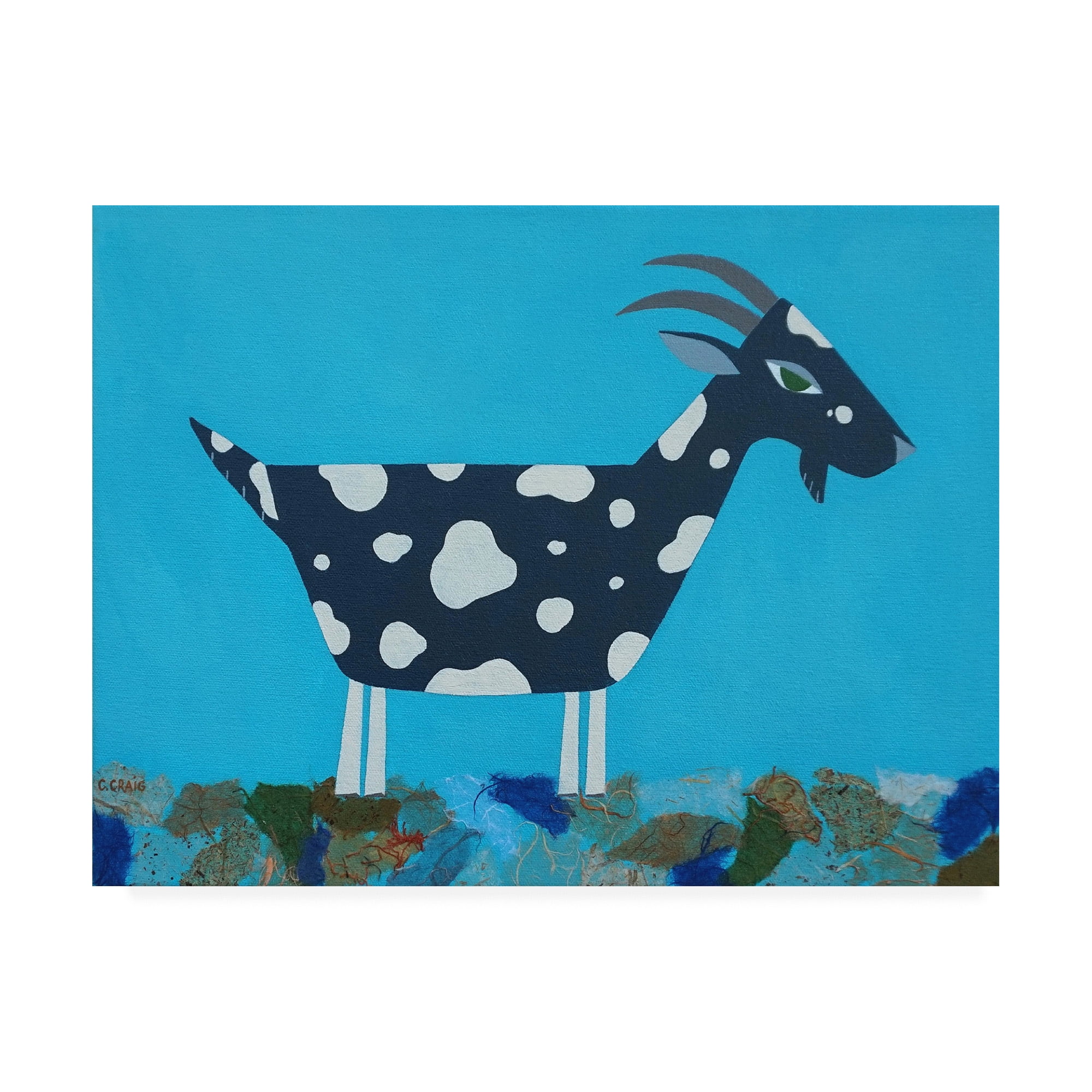 Trademark Fine Art Fergus The Goat Canvas Art by Casey Crai