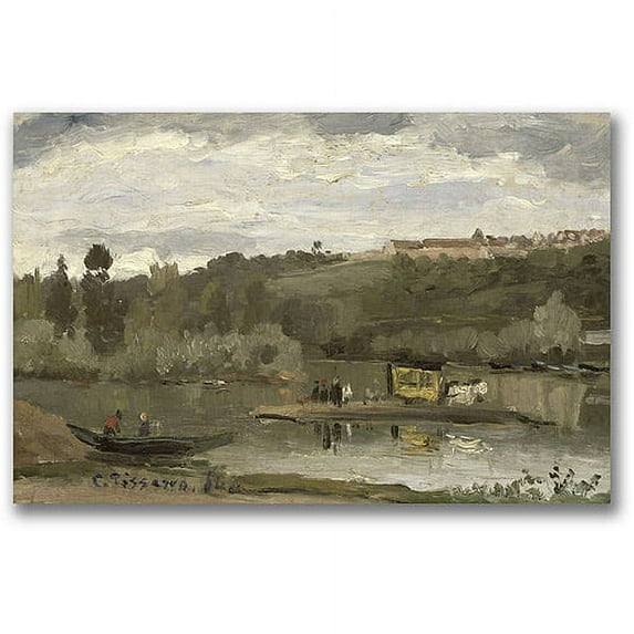 Trademark Fine Art "Ferry at Verenne-Saint Hilaire" Canvas Art by Camille Pissaro
