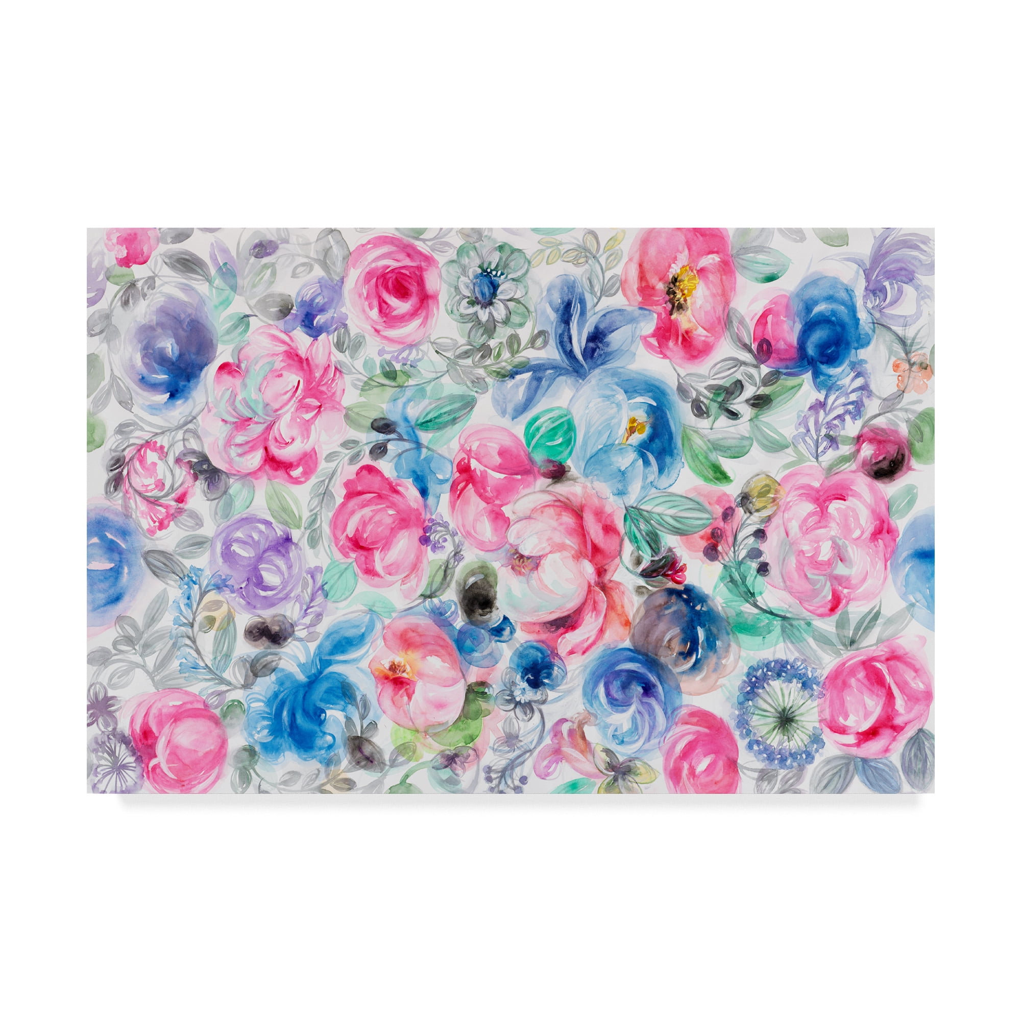 Trademark Fine Art 'Festive Flower Patterns 5' Canvas Art by Li Bo