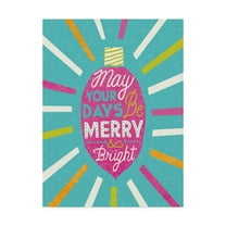 Trademark Fine Art 'Festive Holiday Light Bulb Merry and Bright v2' Canvas Art by Michael Mullan