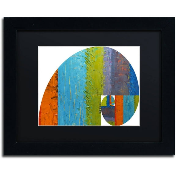 Trademark Fine Art "Fibonacci Spiral" Canvas Art by Michelle Calkins, Black Matte, Black Frame