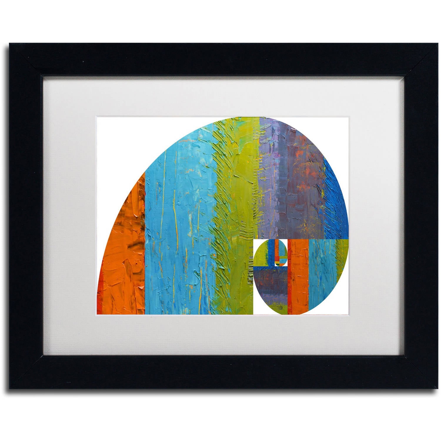 Trademark Fine Art "Fibonacci Spiral" Canvas Art by Michelle Calkins, White Matte, Black Frame
