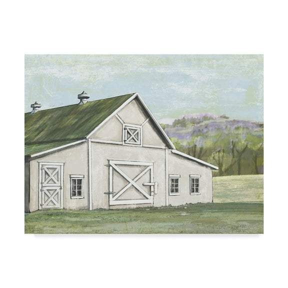 Trademark Fine Art 'Field Barn in Spring' Canvas Art by Art Licensing Studio