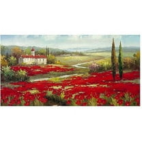 Trademark Fine Art "Field of Poppies" Canvas Art