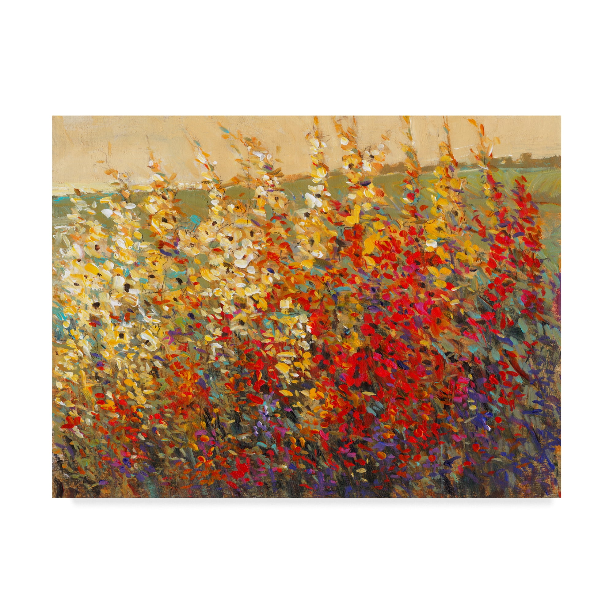 Vibrant Floral Field Canvas Print for Kids, 24x32 Inches