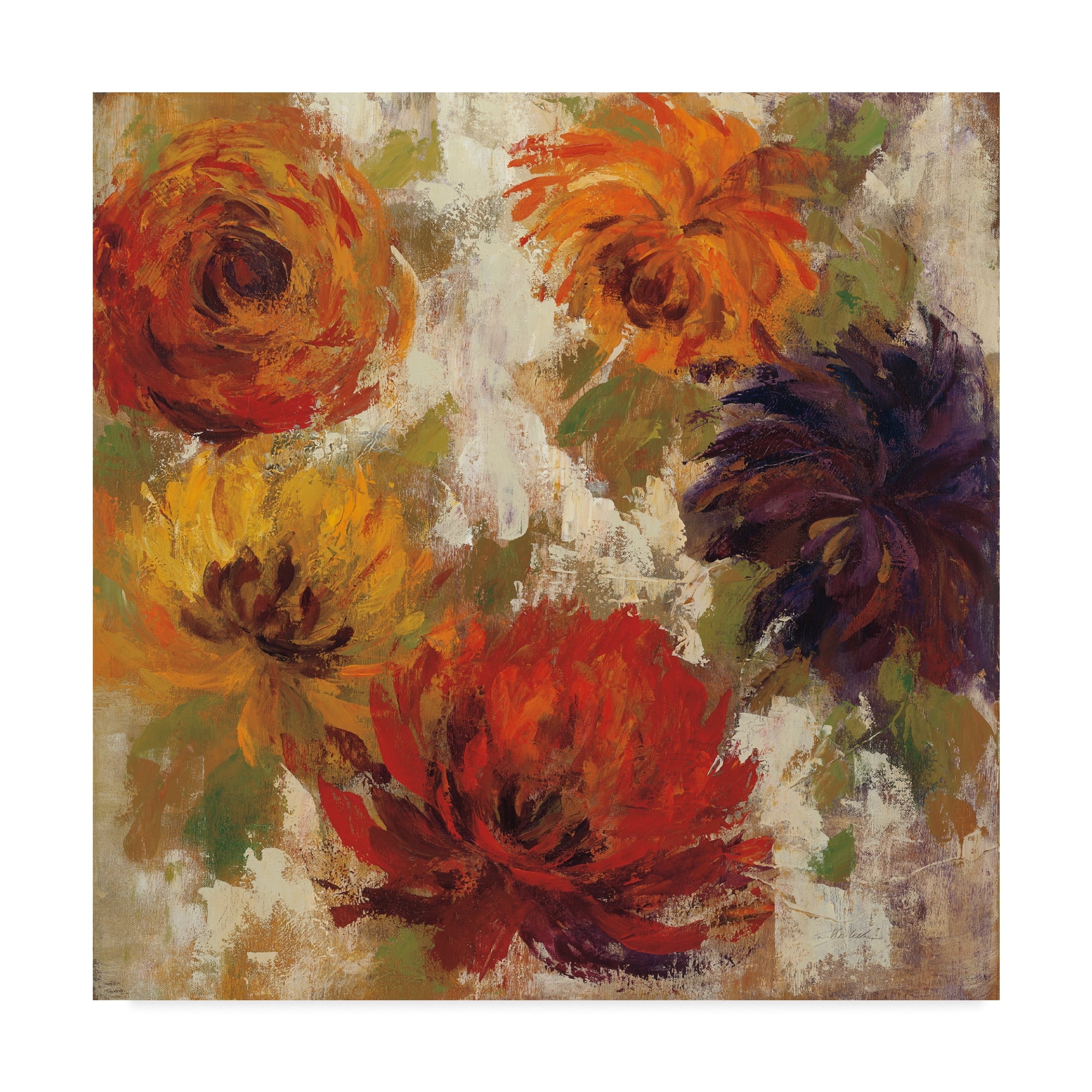 Trademark Fine Art 'Fiery Dahlias II' Canvas Art by Silvia Vassileva