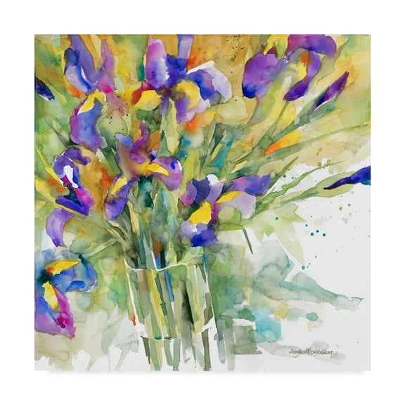 Trademark Fine Art 'Fiesta Purple Yellow' Canvas Art by Annelein Beukenkamp