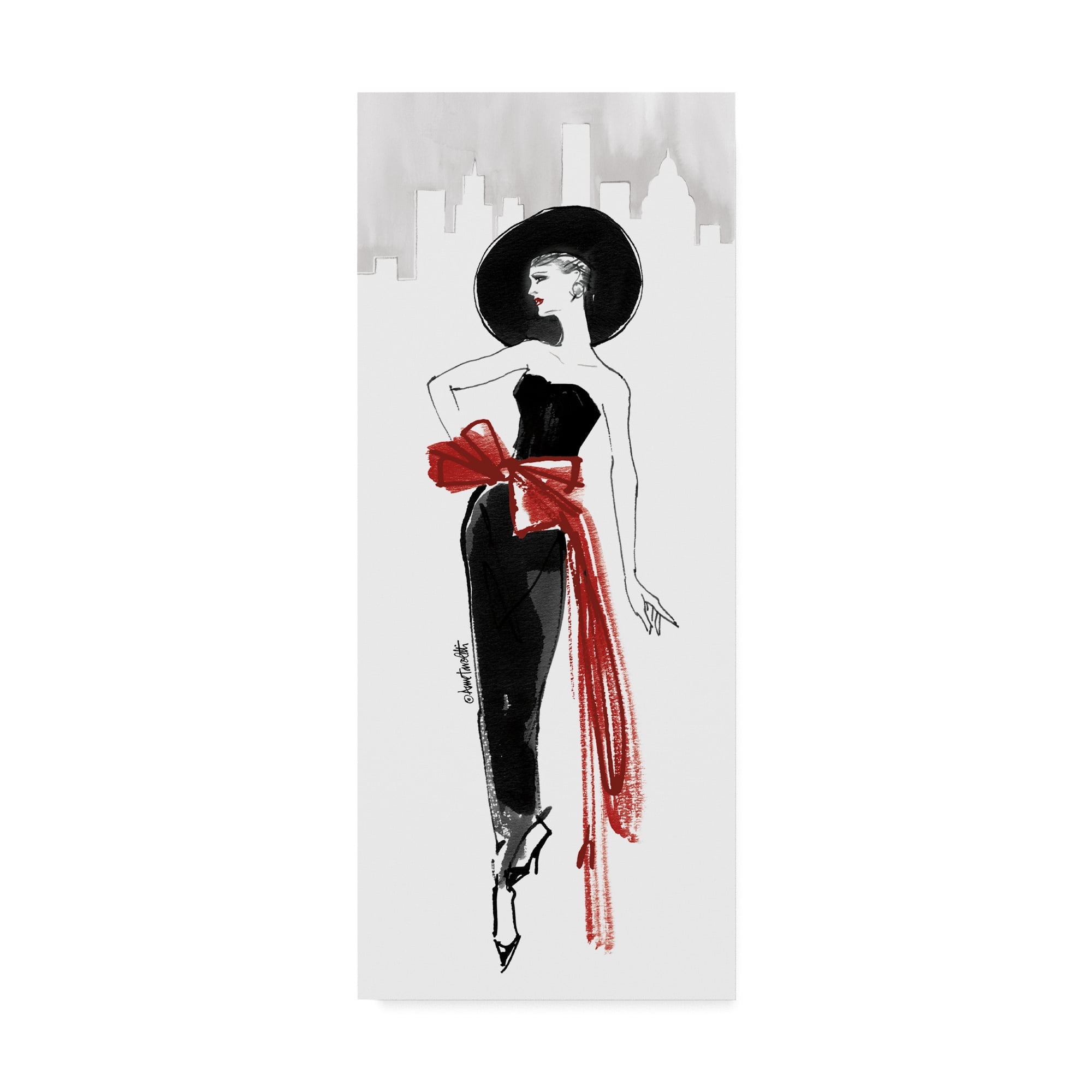 Trademark Fine Art 'Fifties Fashion IV Red Scarf' Canvas Art by Anne Tavoletti