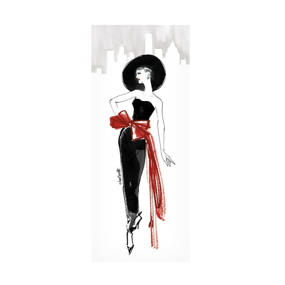 Trademark Fine Art 'Fifties Fashion IV Red Scarf' Canvas Art by Anne Tavoletti