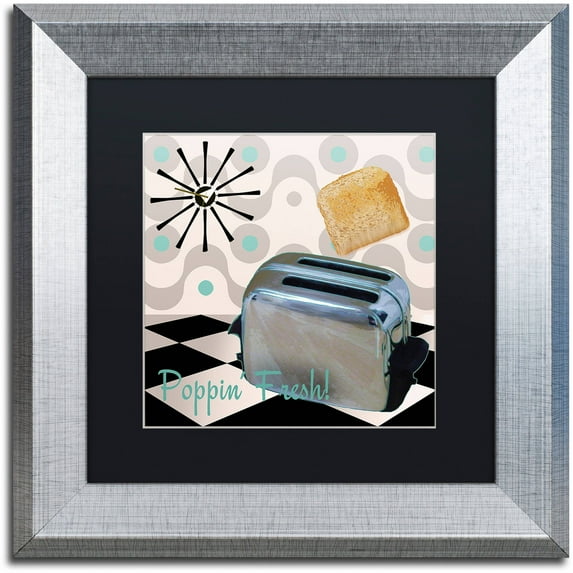 Trademark Fine Art "Fifties Kitchen I" Canvas Art by Color Bakery Black Matte, Silver Frame
