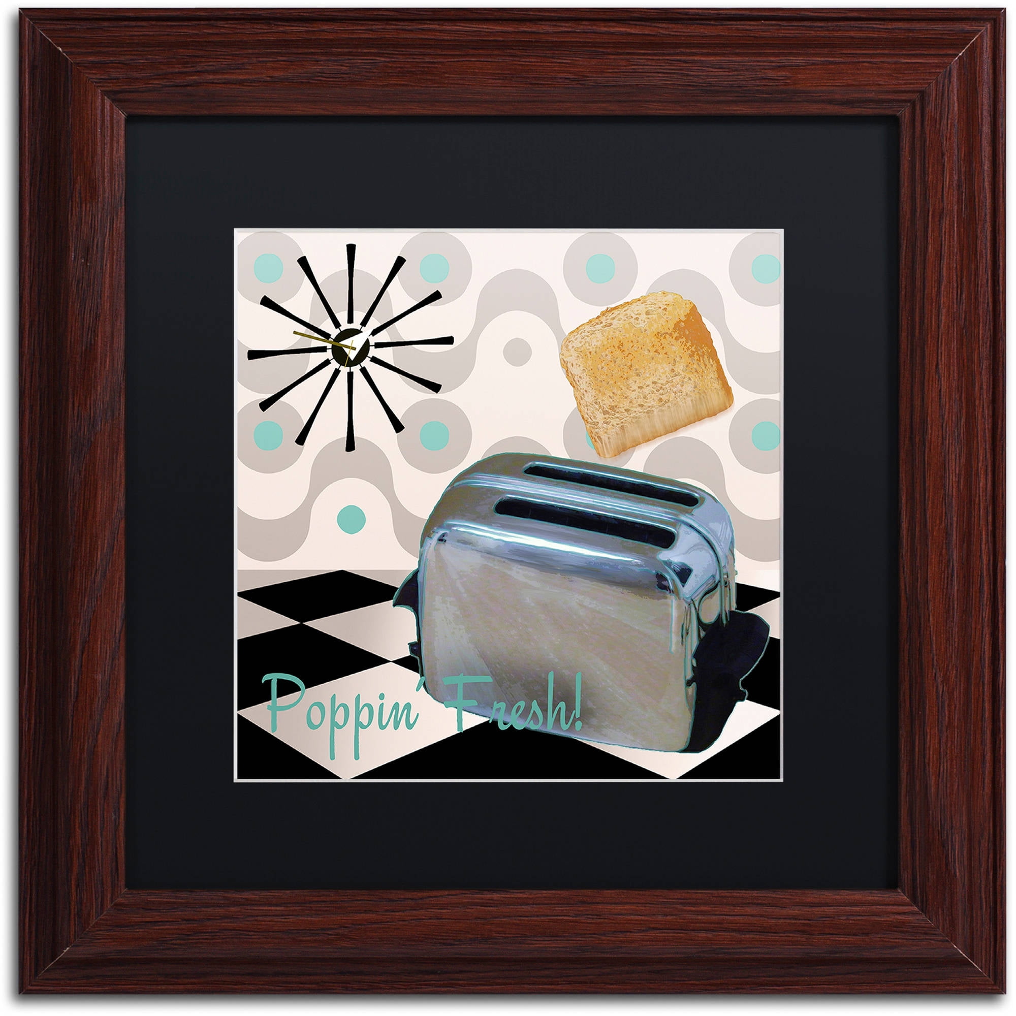 Trademark Fine Art "Fifties Kitchen I" Canvas Art by Color Bakery Black Matte, Wood Frame