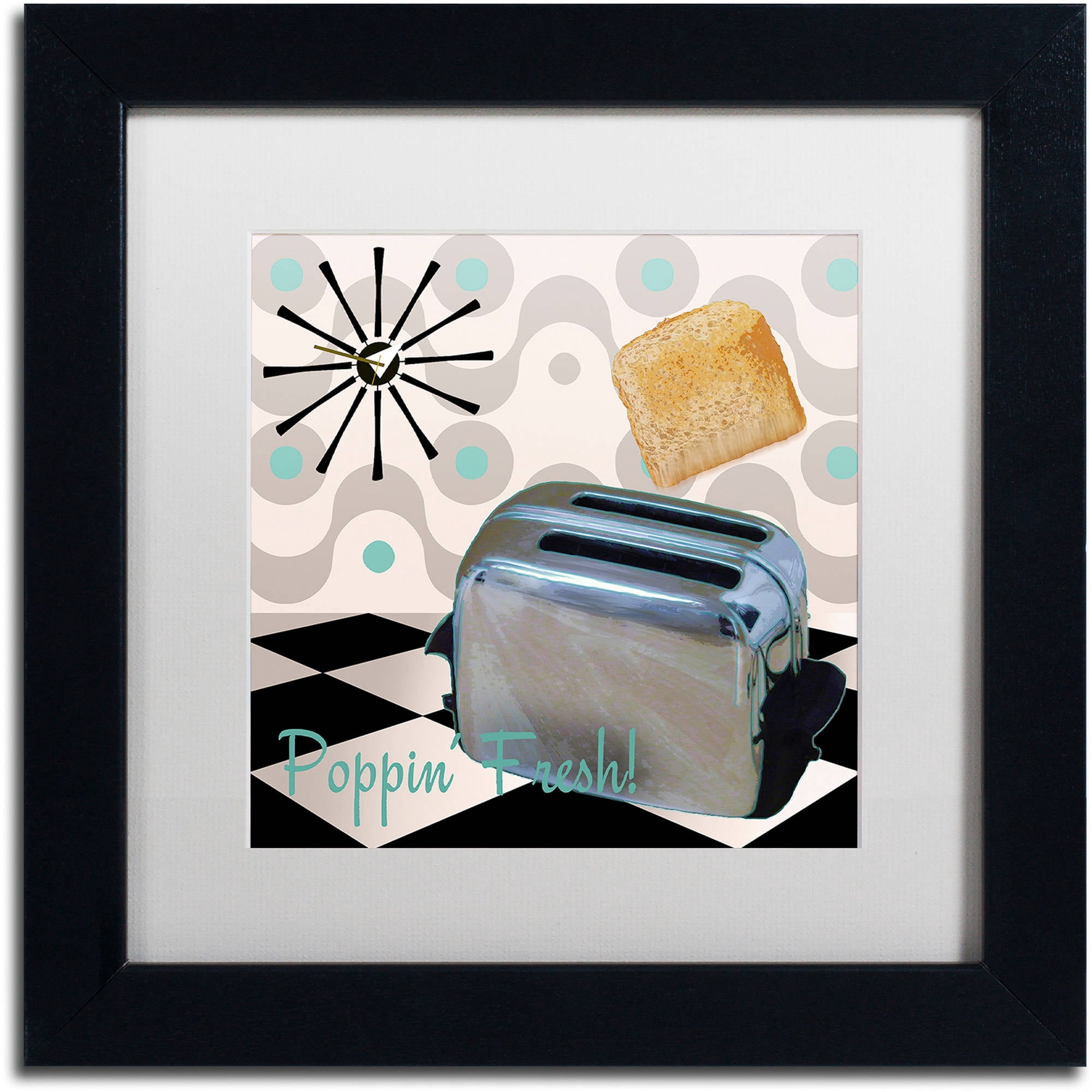 Trademark Fine Art "Fifties Kitchen I" Canvas Art by Color Bakery White Matte, Black Frame