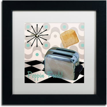 Trademark Fine Art "Fifties Kitchen I" Canvas Art by Color Bakery White Matte, Black Frame
