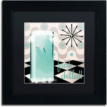 Trademark Fine Art "Fifties Kitchen II" Canvas Art by Color Bakery Black Matte, Black Frame