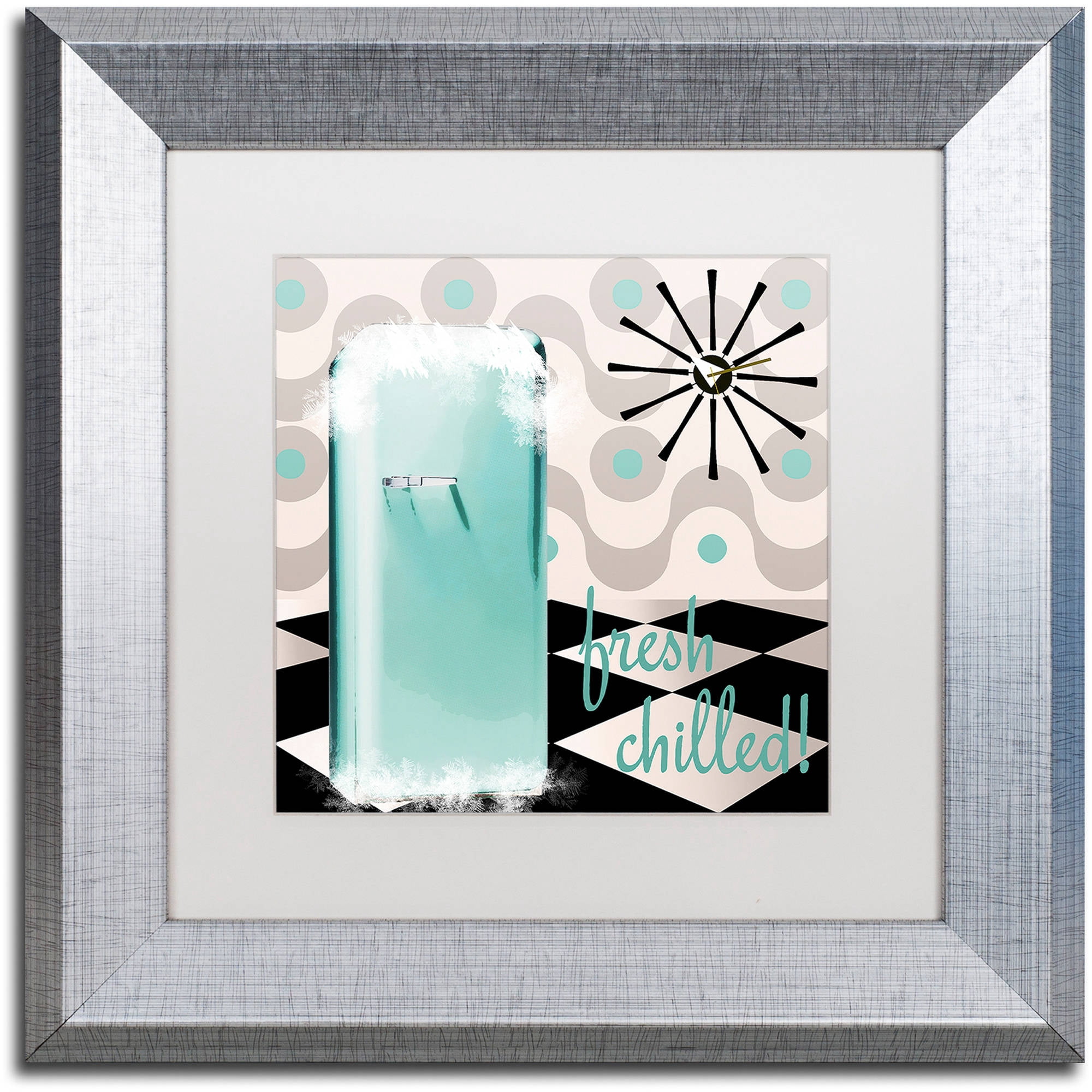 Trademark Fine Art "Fifties Kitchen II" Canvas Art by Color Bakery White Matte, Silver Frame