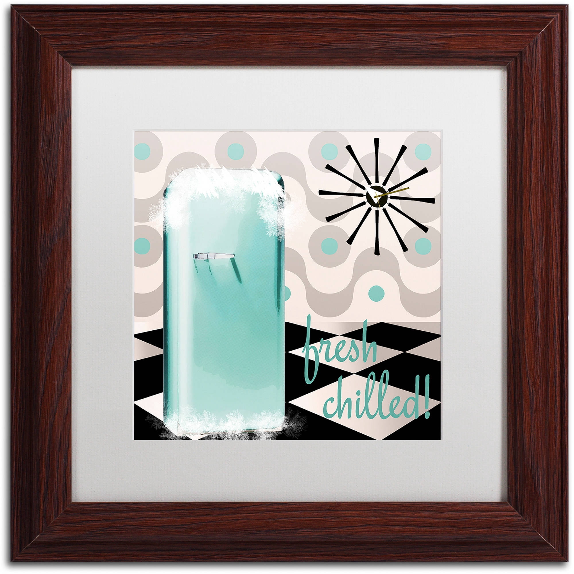 Trademark Fine Art "Fifties Kitchen II" Canvas Art by Color Bakery White Matte, Wood Frame