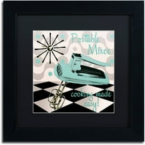 Trademark Fine Art "Fifties Kitchen III" Canvas Art by Color Bakery Black Matte, Black Frame