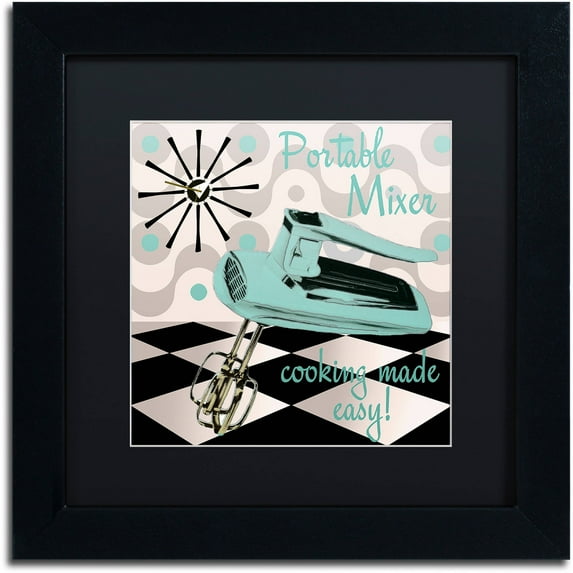 Trademark Fine Art "Fifties Kitchen III" Canvas Art by Color Bakery Black Matte, Black Frame