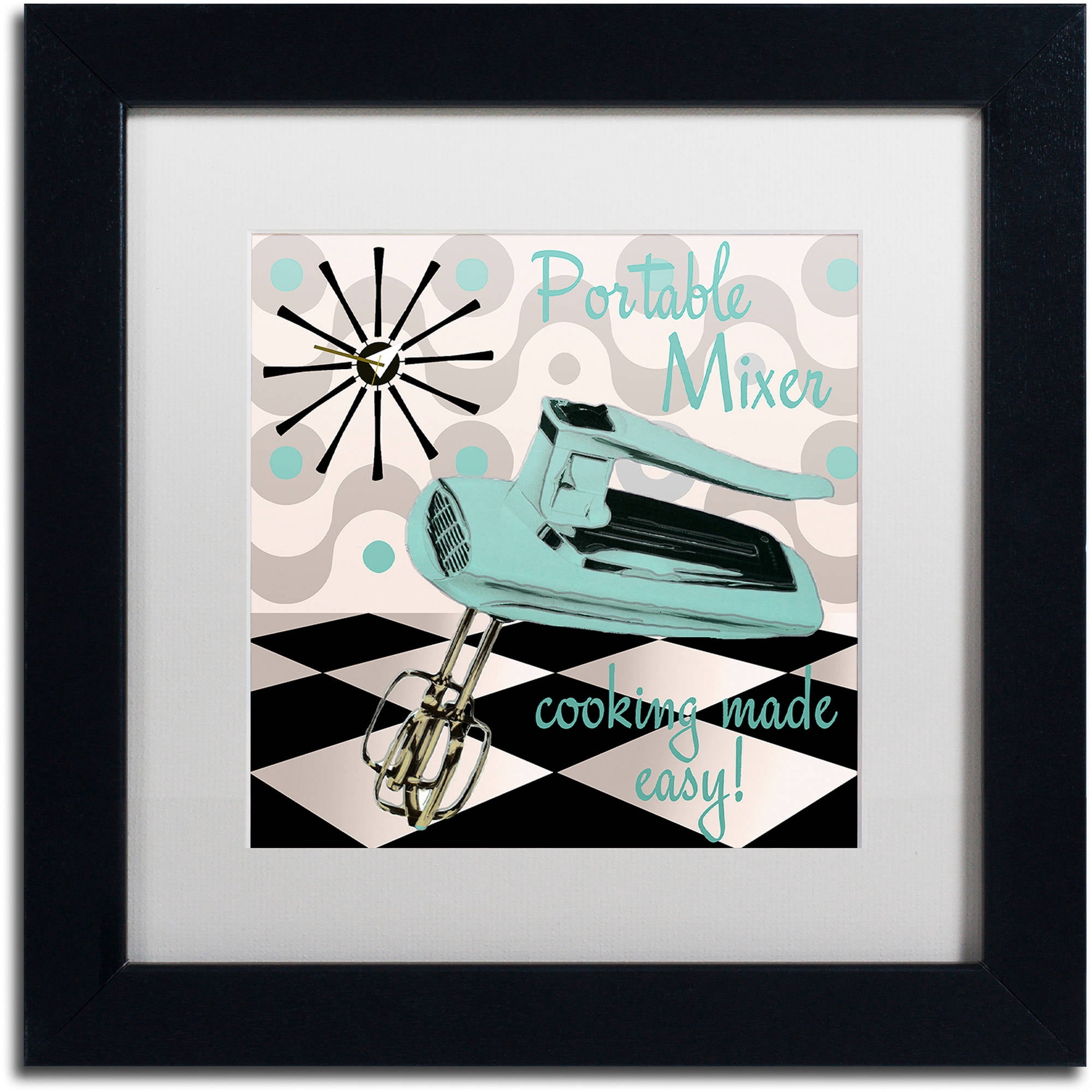 Trademark Fine Art "Fifties Kitchen III" Canvas Art by Color Bakery White Matte, Black Frame