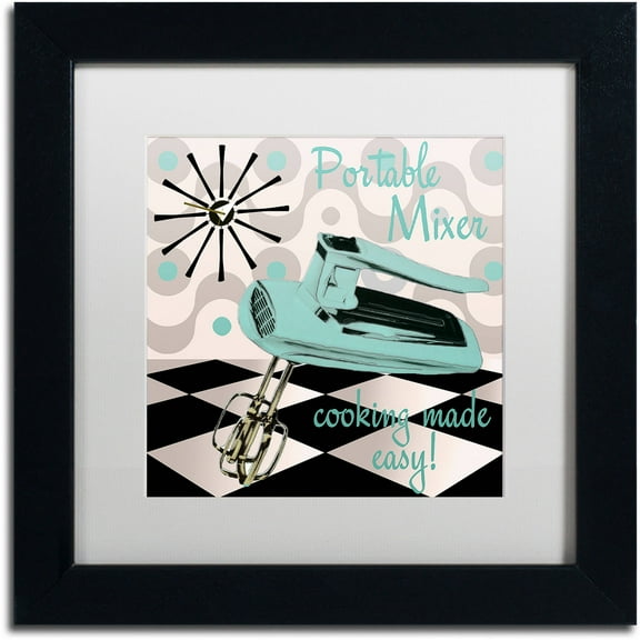 Trademark Fine Art "Fifties Kitchen III" Canvas Art by Color Bakery White Matte, Black Frame