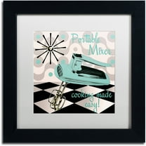 Trademark Fine Art "Fifties Kitchen III" Canvas Art by Color Bakery White Matte, Black Frame