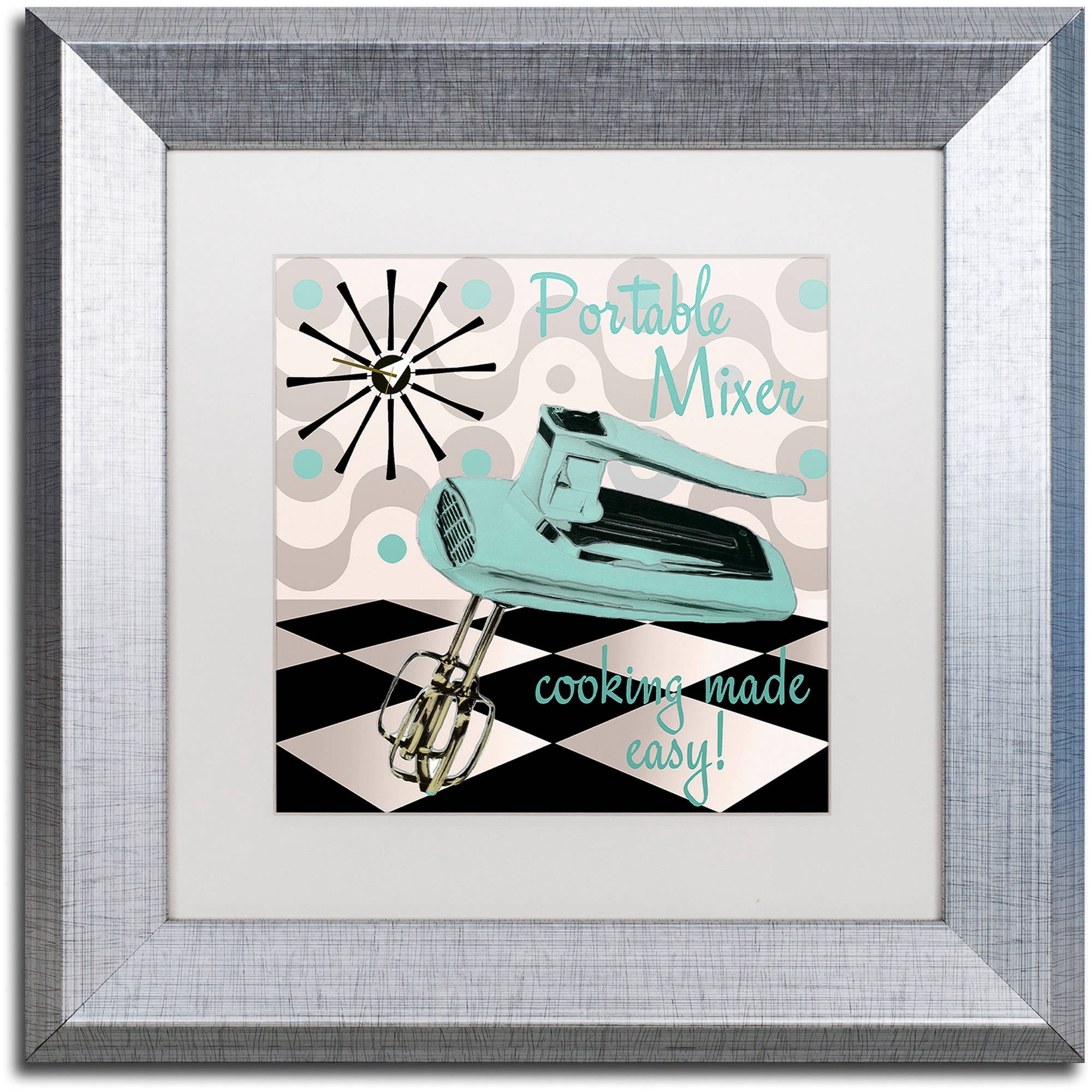 Trademark Fine Art "Fifties Kitchen III" Canvas Art by Color Bakery White Matte, Silver Frame